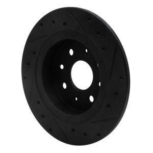 Kia Sephia Brake Rotor (1) - Rear Left - R1 Concepts - Drilled & Slotted - Black - `98-`03